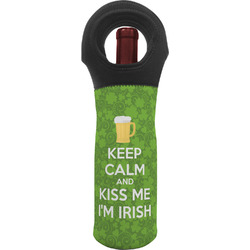 Kiss Me I'm Irish Wine Tote Bag (Personalized)
