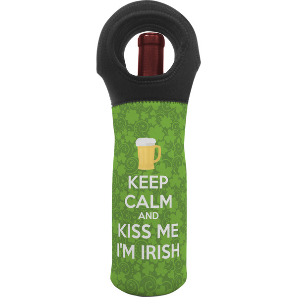 Custom Kiss Me I'm Irish Wine Tote Bag (Personalized)