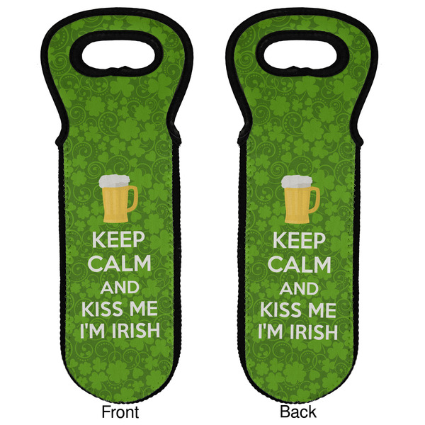 Kiss Me I'm Irish Wine Tote Front & Back