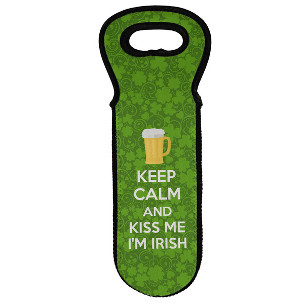 Custom Kiss Me I'm Irish Wine Tote Bag (Personalized)