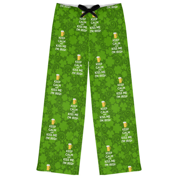 Custom Kiss Me I'm Irish Womens Pajama Pants - M (Personalized)