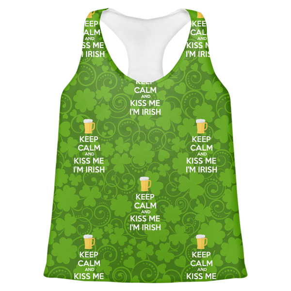 Custom Kiss Me I'm Irish Womens Racerback Tank Top - Small (Personalized)