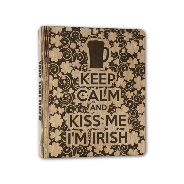 Custom Kiss Me I'm Irish Wood 3-Ring Binder - 1" Half-Letter Size