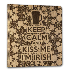 Kiss Me I'm Irish Wood 3-Ring Binder - 1" Letter Size