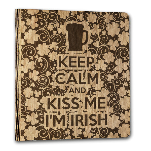 Custom Kiss Me I'm Irish Wood 3-Ring Binder - 1" Letter Size