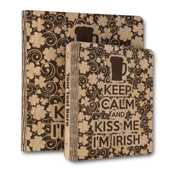 Custom Kiss Me I'm Irish Wood 3-Ring Binder