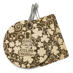 Kiss Me I'm Irish Wood Luggage Tag