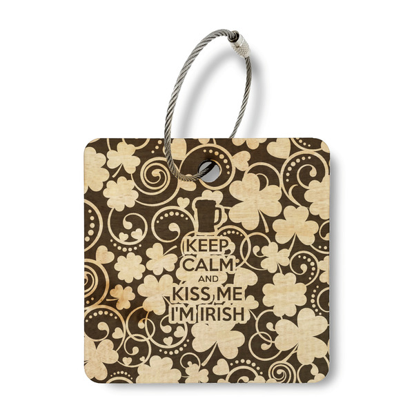 Kiss Me I'm Irish Wood Luggage Tags - Square - Front/Main
