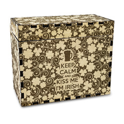 Kiss Me I'm Irish Wood Recipe Box - Laser Engraved