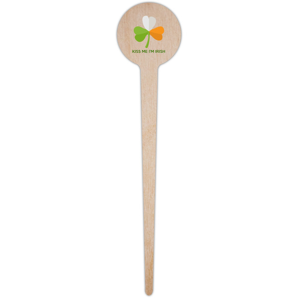 Kiss Me I'm Irish Wooden 4" Food Pick - Round - Single Pick