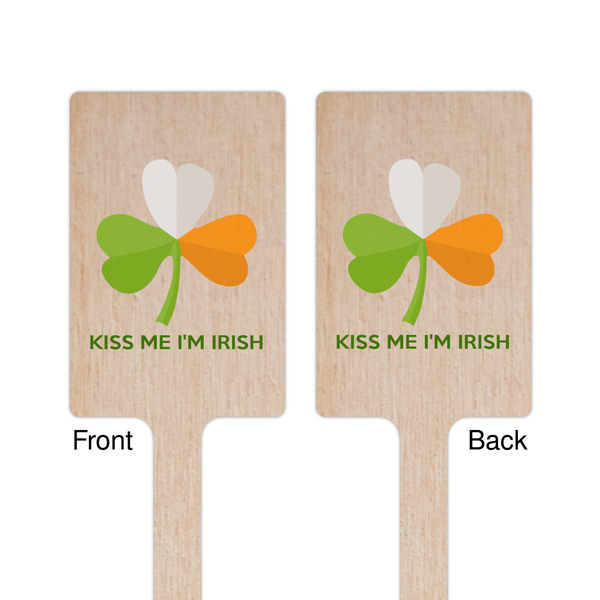 Kiss Me I'm Irish Wooden 6.25" Stir Stick - Rectangular - Double Sided - Front & Back