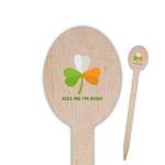 Kiss Me I'm Irish Oval Wooden Food Picks - Double Sided