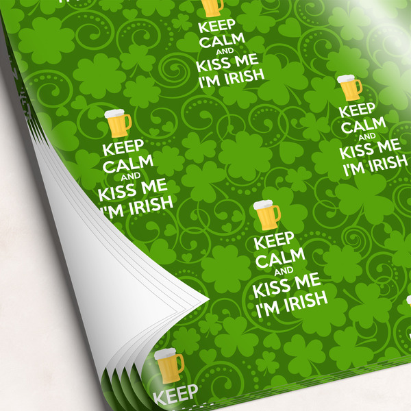 Custom Kiss Me I'm Irish Wrapping Paper Sheets