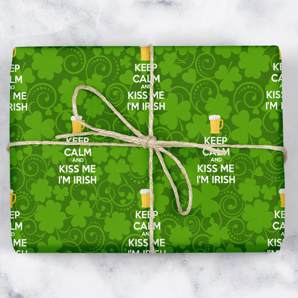 Custom Kiss Me I'm Irish Wrapping Paper (Personalized)