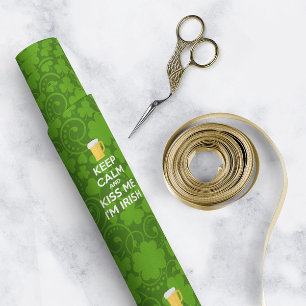Kiss Me I'm Irish Wrapping Paper Roll - Matte - In Context