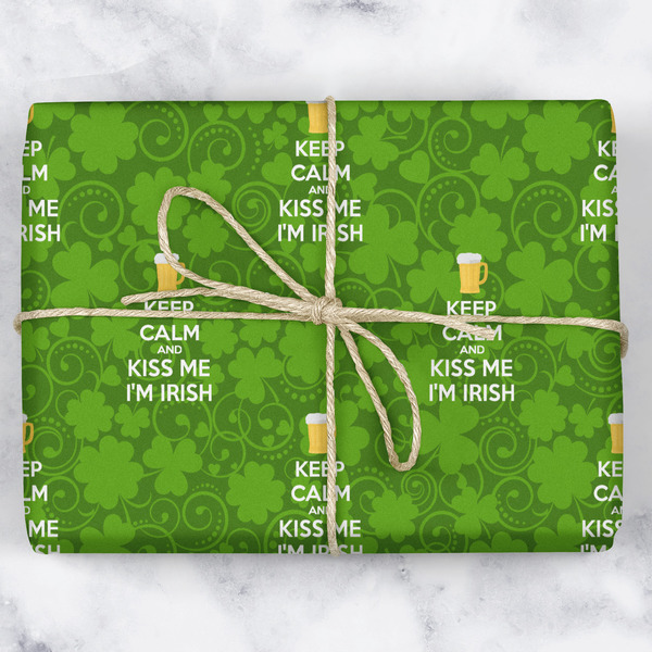 Kiss Me I'm Irish Wrapping Paper Roll - Matte - Wrapped Box