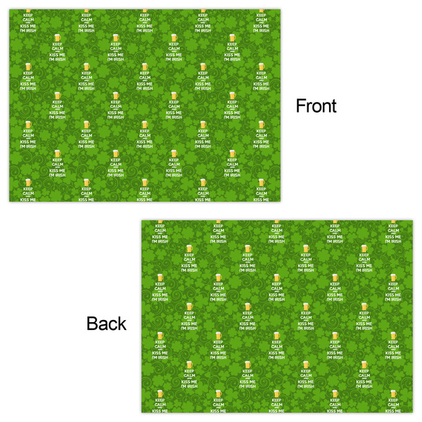 Kiss Me I'm Irish Wrapping Paper Sheet - Double Sided - Front & Back