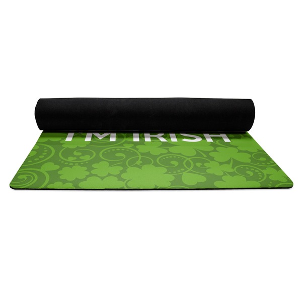 Kiss Me I'm Irish Yoga Mat Rolled up Black Rubber Backing