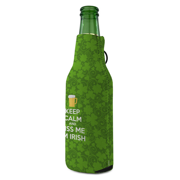 Kiss Me I'm Irish Zipper Bottle Cooler - ANGLE (bottle)