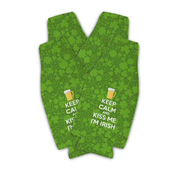 Custom Kiss Me I'm Irish Zipper Bottle Cooler - Set of 4