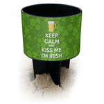 Kiss Me I'm Irish Black Beach Spiker Drink Holder (Personalized)