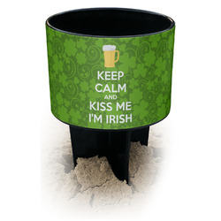 Kiss Me I'm Irish Black Beach Spiker Drink Holder (Personalized)