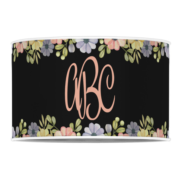 Boho Floral 12" Drum Lampshade - FRONT (Poly Film)