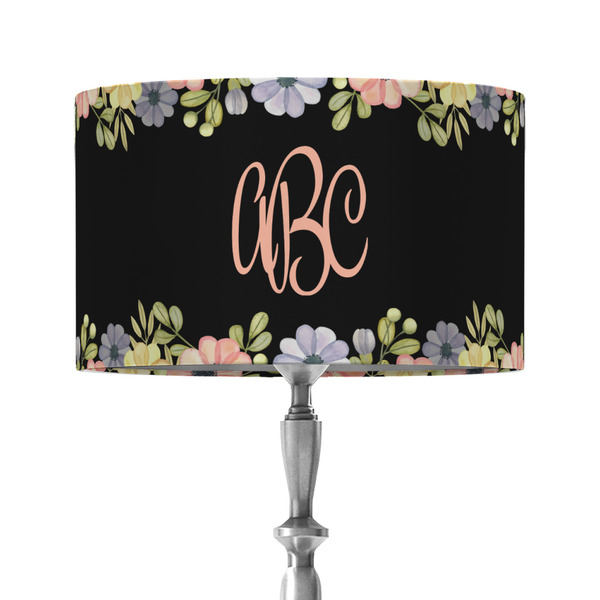 Custom Boho Floral 12" Drum Lamp Shade - Fabric (Personalized)