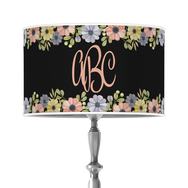 Custom Boho Floral 12" Drum Lamp Shade - Poly-film (Personalized)