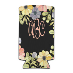 Boho Floral Can Cooler (tall 12 oz) (Personalized)
