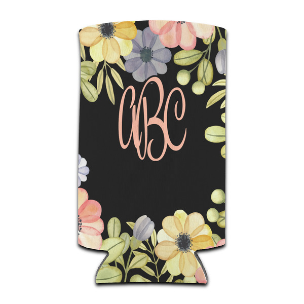Custom Boho Floral Can Cooler (tall 12 oz) (Personalized)