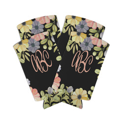 Boho Floral Can Cooler (tall 12 oz) - Set of 4 (Personalized)