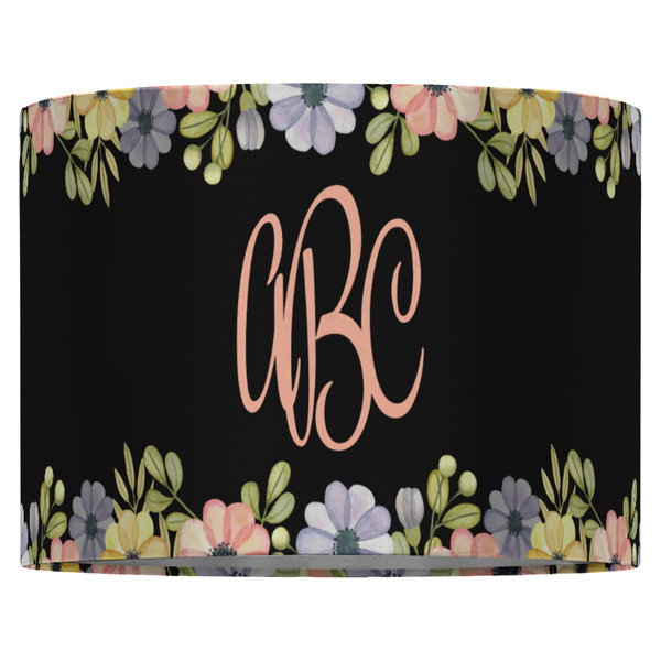 Boho Floral 16" Drum Lampshade - FRONT (Fabric)