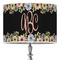 Boho Floral 16" Drum Lampshade - ON STAND (Poly Film)