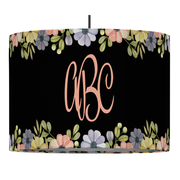 Boho Floral 16" Drum Lampshade - PENDANT (Fabric)