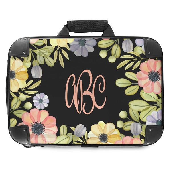 Custom Boho Floral Hard Shell Briefcase - 18" (Personalized)