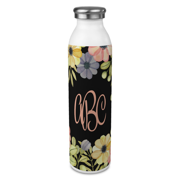Custom Boho Floral 20oz Stainless Steel Water Bottle - Full Print (Personalized)