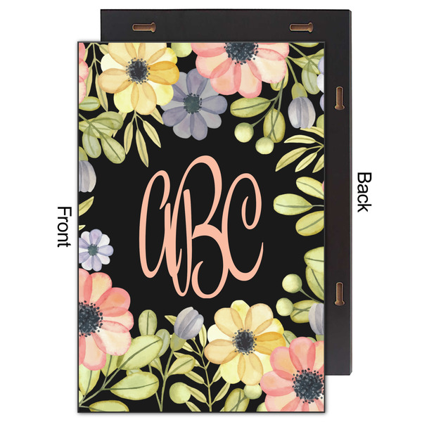 Boho Floral 20x30 Wood Print - Front & Back View