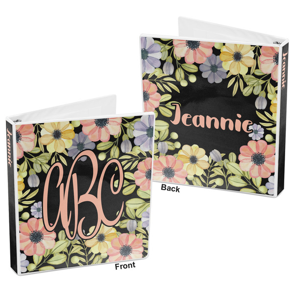 Boho Floral 3-Ring Binder Front and Back