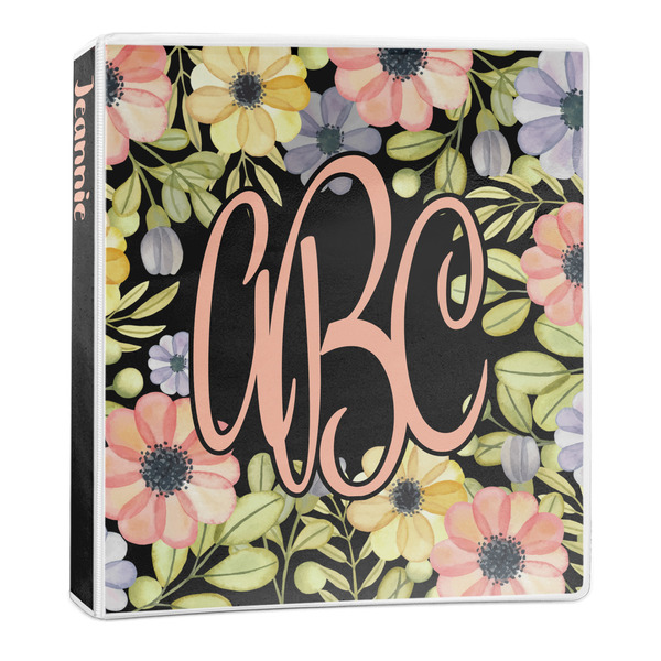 Custom Boho Floral 3-Ring Binder - 1 inch (Personalized)