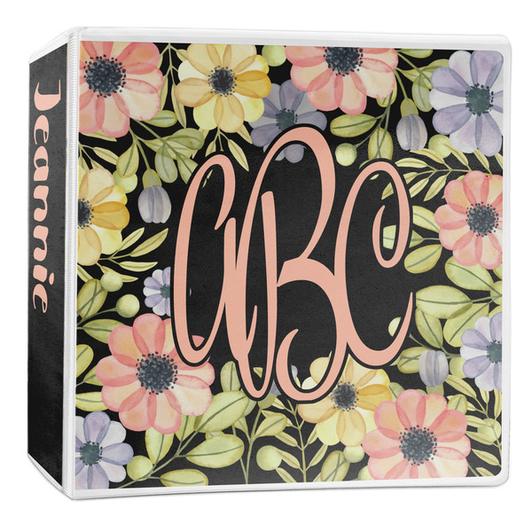 Custom Boho Floral 3-Ring Binder - 2 inch (Personalized)