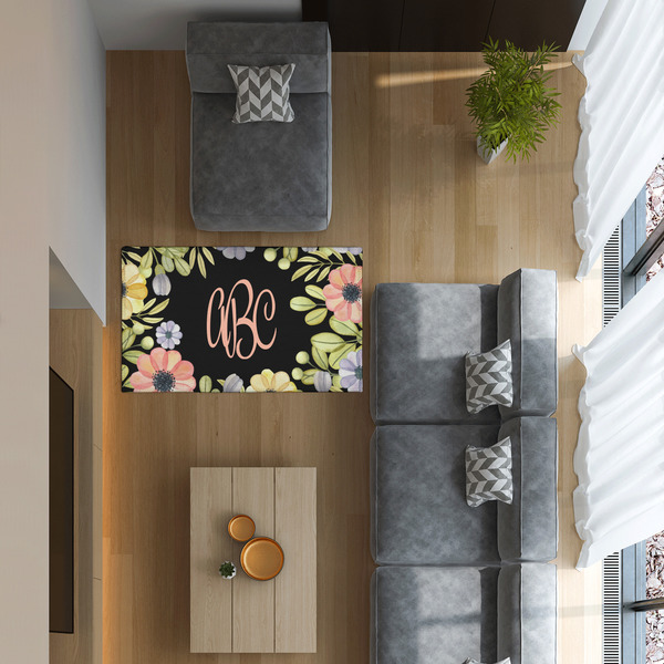 Boho Floral 3'x5' Indoor Area Rugs - IN CONTEXT