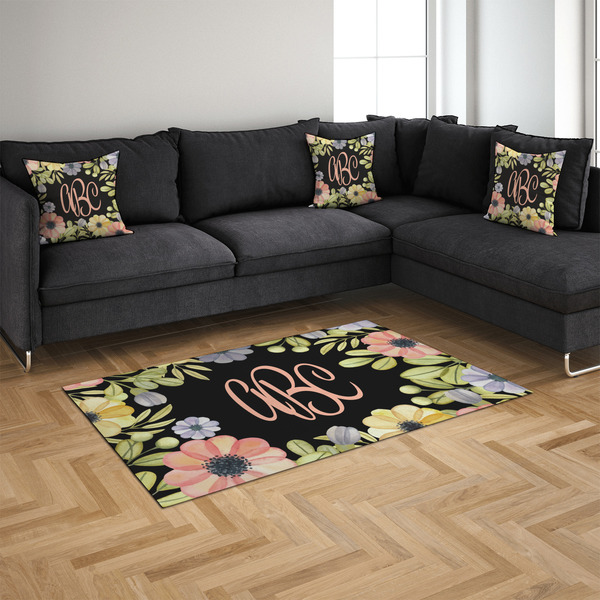Boho Floral 4'x6' Indoor Area Rugs - IN CONTEXT