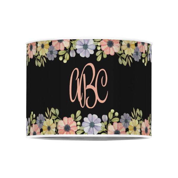 Boho Floral 8" Drum Lampshade - FRONT (Poly Film)