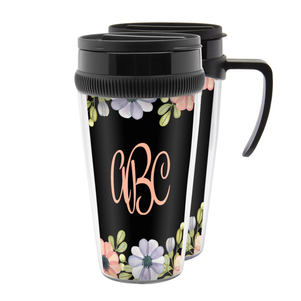 Custom Boho Floral Acrylic Travel Mug (Personalized)