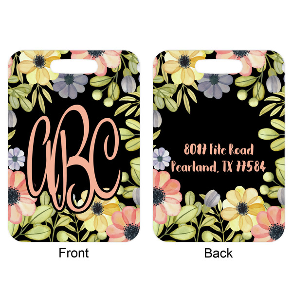 Boho Floral Aluminum Luggage Tag (Front + Back)