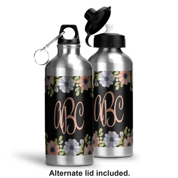 Boho Floral Aluminum Water Bottle - Alternate lid options