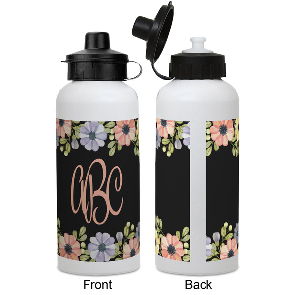 Boho Floral Aluminum Water Bottle - White APPROVAL