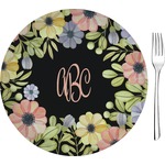 Boho Floral 8" Glass Appetizer / Dessert Plates - Single or Set (Personalized)