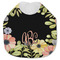 Boho Floral Jersey Knit Baby Bib w/ Monogram